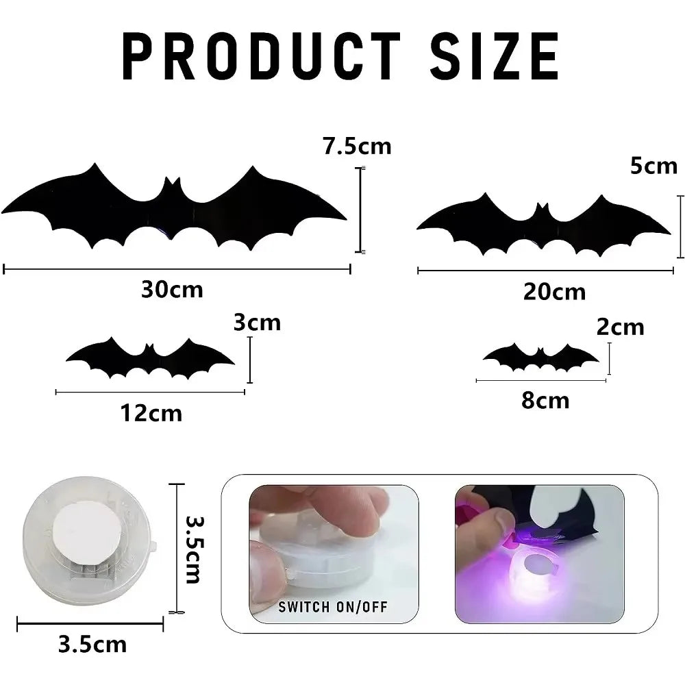 🦇🎃Spooky Glow Bats – 3D Halloween Wall Lights🦇🎃
