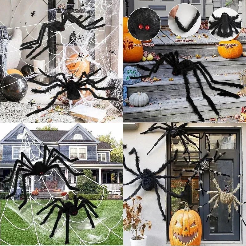 Giant Black Plush Spider Halloween