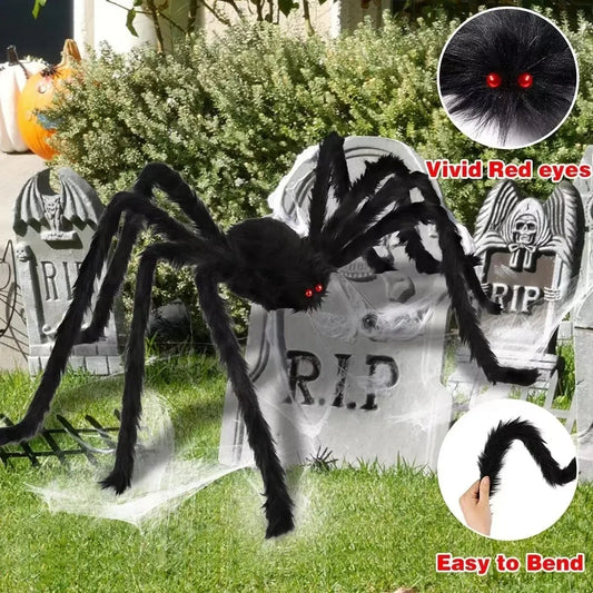 Giant Black Plush Spider Halloween