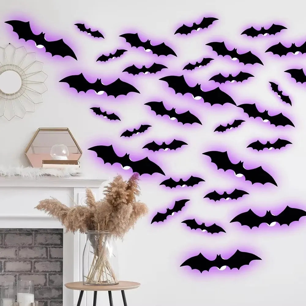 🦇🎃Spooky Glow Bats – 3D Halloween Wall Lights🦇🎃