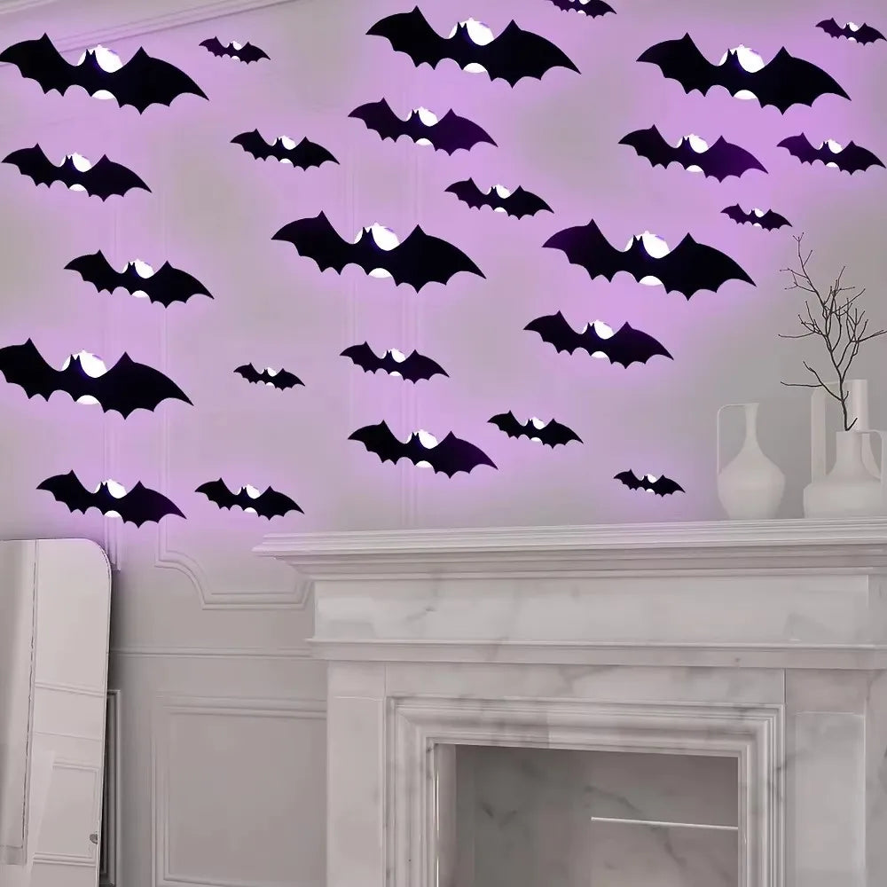 🦇🎃Spooky Glow Bats – 3D Halloween Wall Lights🦇🎃
