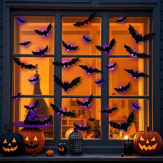 🦇🎃Spooky Glow Bats – 3D Halloween Wall Lights🦇🎃