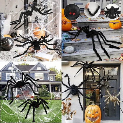 Giant Black Plush Spider Halloween